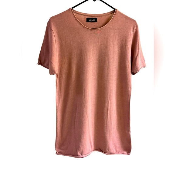 Zara Other - Zara Man Pink Shirt With Ribbed Ends (Size: Medium)